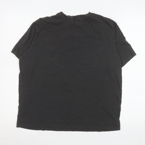 H&M Girls Black Rolling Stones Graphic Cotton T-Shirt 14 Years