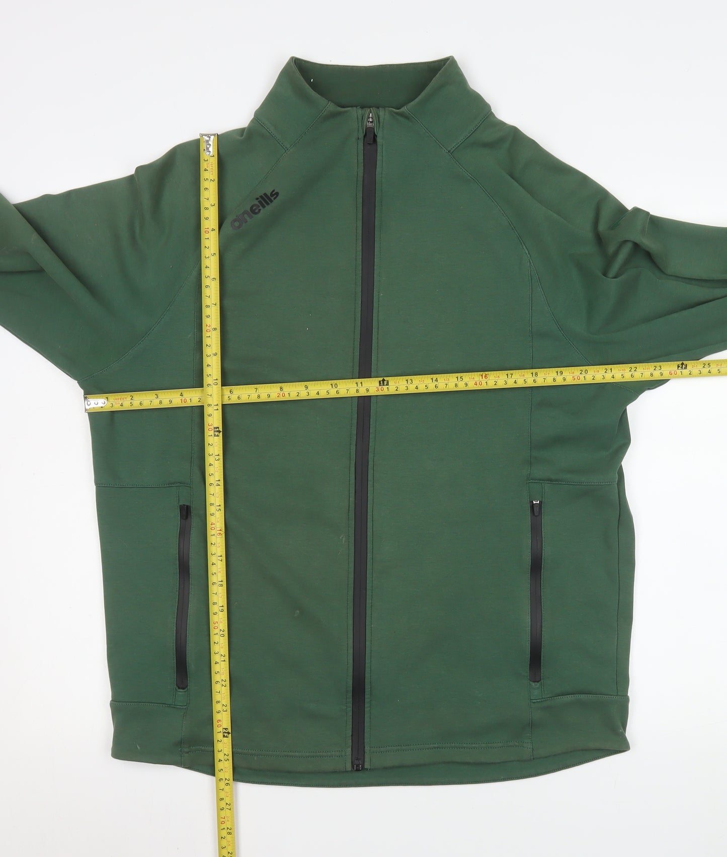 O’Neills Men Green Full Zip Sports Jacket Size L Cotton Blend