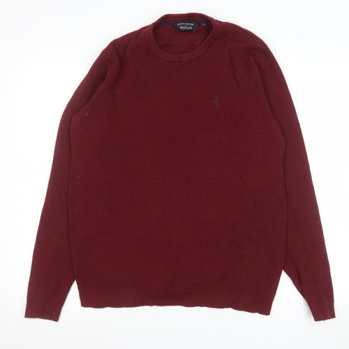 Kensington Eastside Men's Red Cotton Knit Jumper L Crew Neck Classic