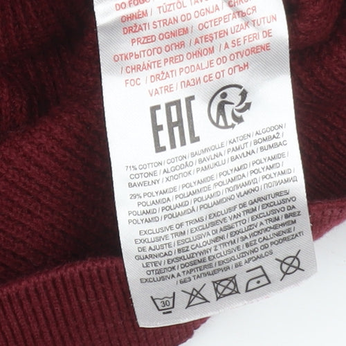 Kensington Eastside Men's Red Cotton Knit Jumper L Crew Neck Classic