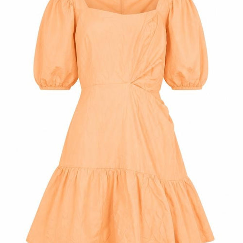 ASTR The Label Women’s Orange Puff Sleeve Fit & Flare Dress Size S