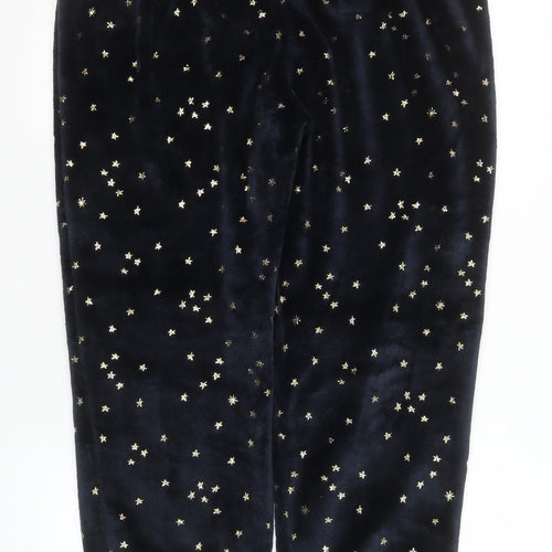 Tu Women's Black Velour Star Print Pyjama Pants Size 14