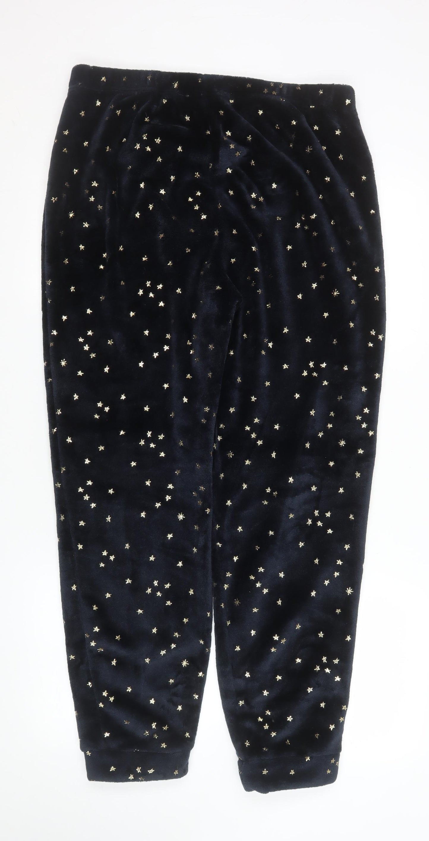 Tu Women's Black Velour Star Print Pyjama Pants Size 14
