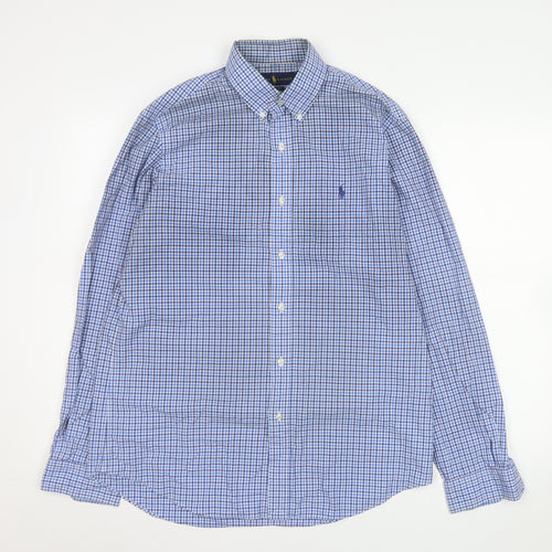 Ralph Lauren Men's Blue Check Classic Fit Cotton Button-Up Shirt M