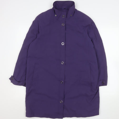 Four Seasons Women's Purple Long Rain Coat M Water Resistant Classic Style