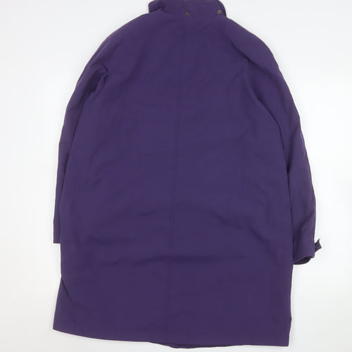 Four Seasons Women's Purple Long Rain Coat M Water Resistant Classic Style