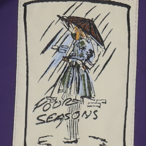 Four Seasons Women's Purple Long Rain Coat M Water Resistant Classic Style