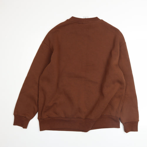 Collusion Women Brown Logo Pullover Sweatshirt UK 10