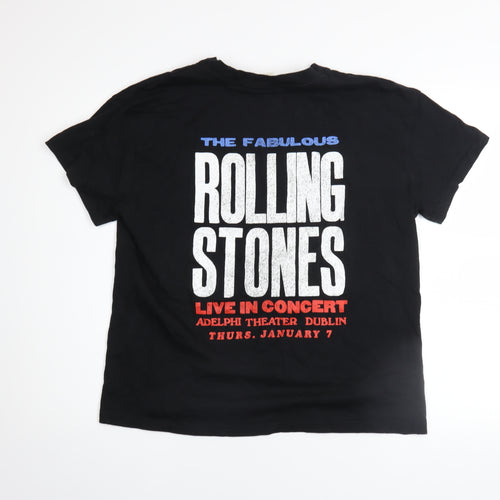 H&M Men's Black Rolling Stones Graphic Rock Band T-Shirt Size S