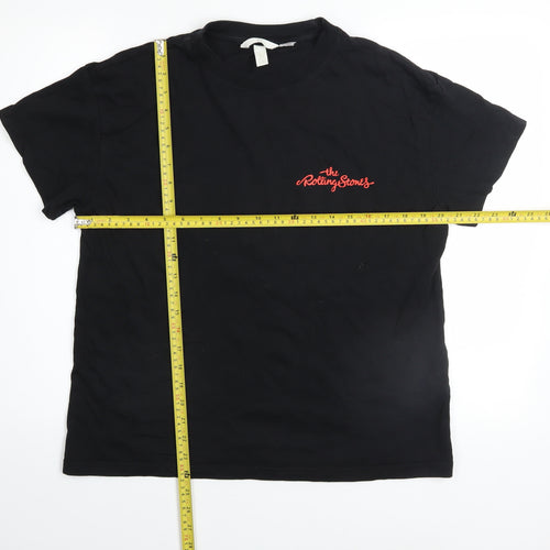 H&M Men's Black Rolling Stones Graphic Rock Band T-Shirt Size S