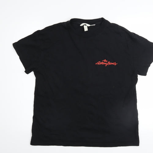 H&M Men's Black Rolling Stones Graphic Rock Band T-Shirt Size S