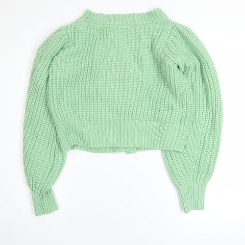 Very Womens Green Chunky Knit Button Cardigan Size 12