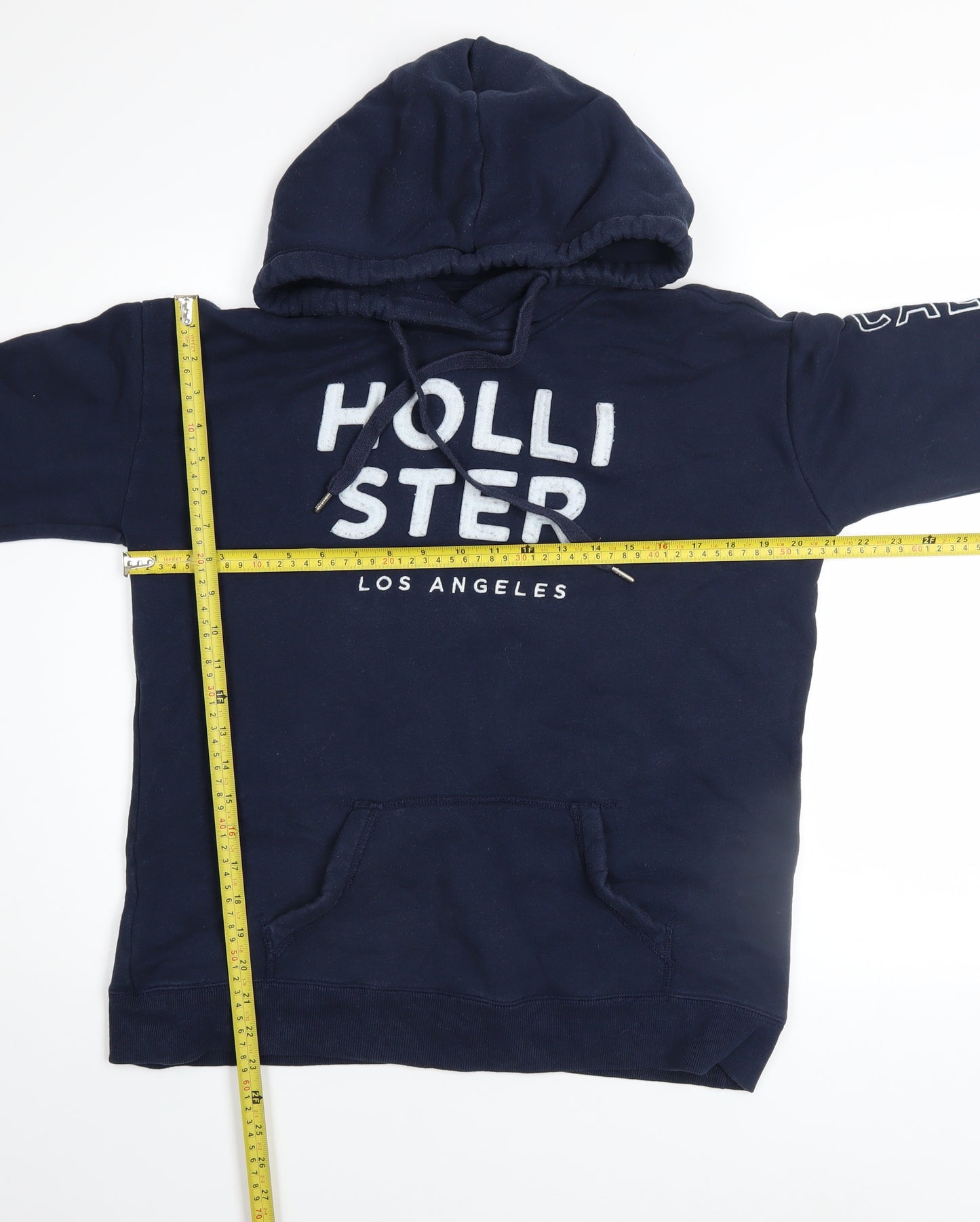 Hollister Men’s Blue Pullover Hoodie M Logo Fleece Sweatshirt