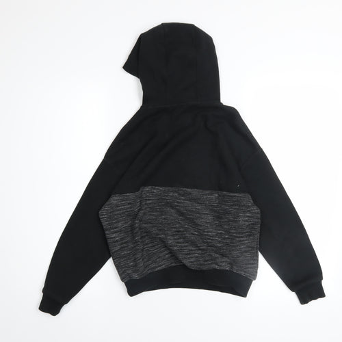 Marks and Spencer Boys Black Pullover Hoodie 9-10 Years Cotton Blend