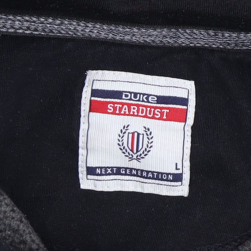 Duke Stardust Boys Grey & Black Pullover Hoodie Size L with Kangaroo Pocket