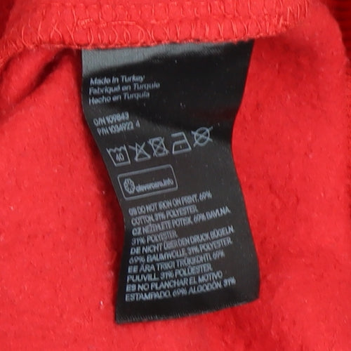 H&M Disney Women's Red Mickey Mouse Holiday Season Sweatshirt XS