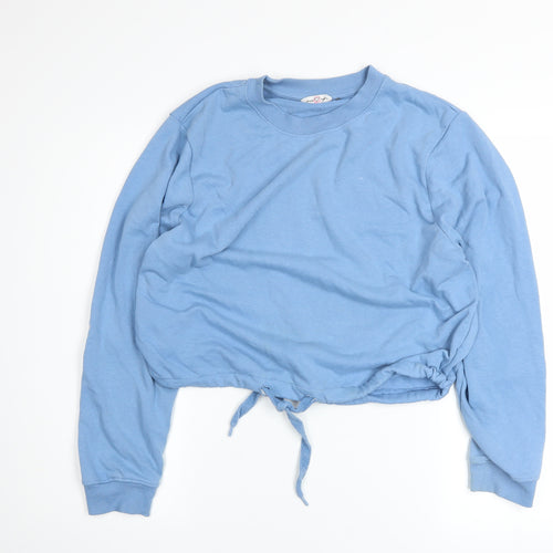 Neon Sheep Women's Blue Daisy Print Drawstring Pullover Sweatshirt Size M