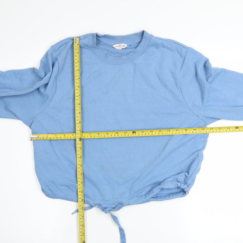 Neon Sheep Women's Blue Daisy Print Drawstring Pullover Sweatshirt Size M