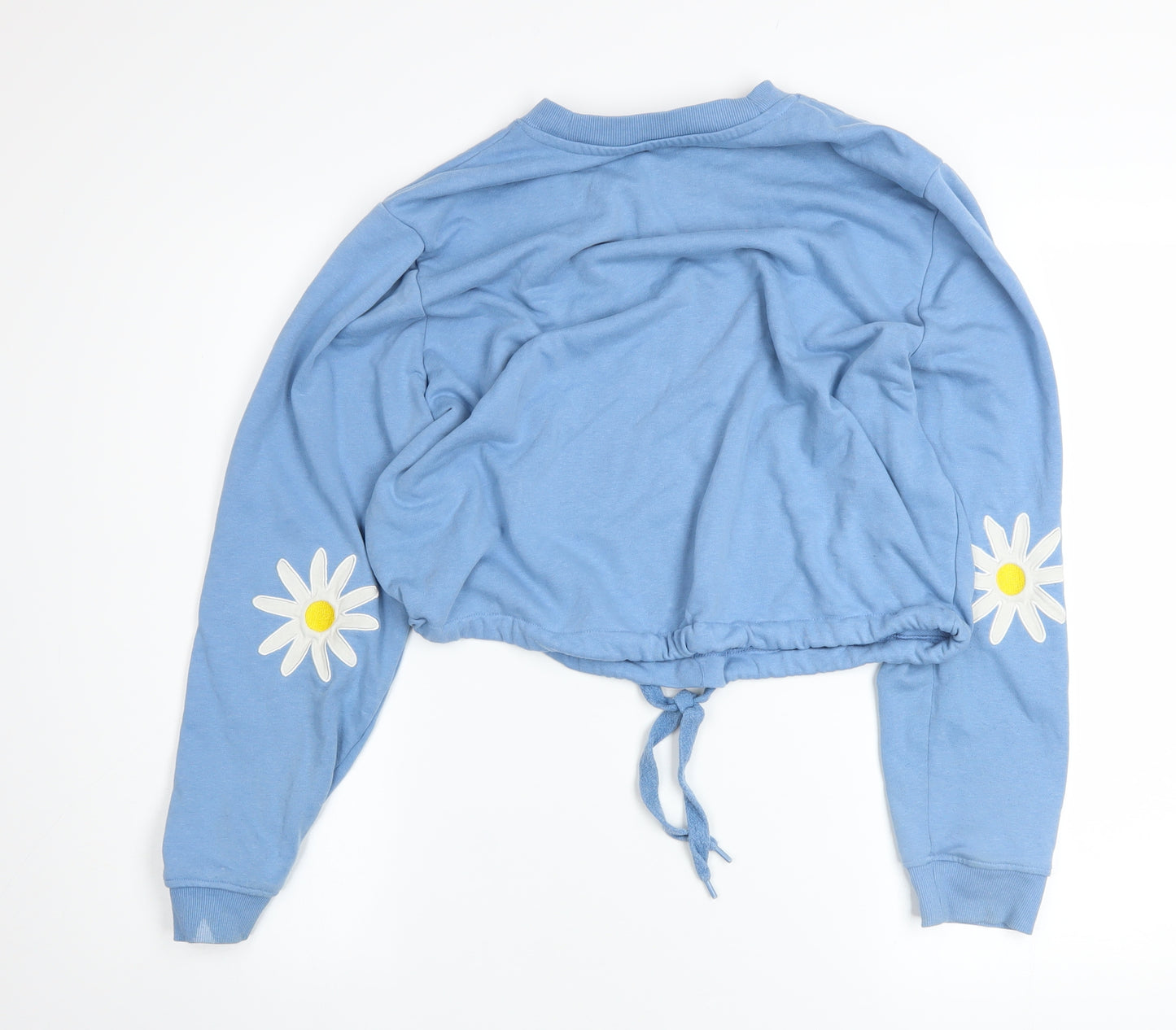 Neon Sheep Women's Blue Daisy Print Drawstring Pullover Sweatshirt Size M