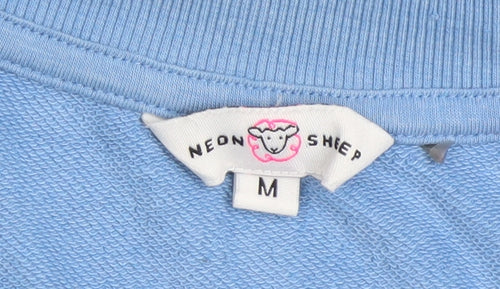 Neon Sheep Women's Blue Daisy Print Drawstring Pullover Sweatshirt Size M