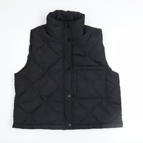 POET ROMANCE Women’s Black Quilted Padded Waistcoat Size 12