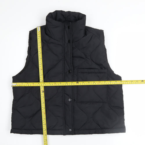 POET ROMANCE Women’s Black Quilted Padded Waistcoat Size 12