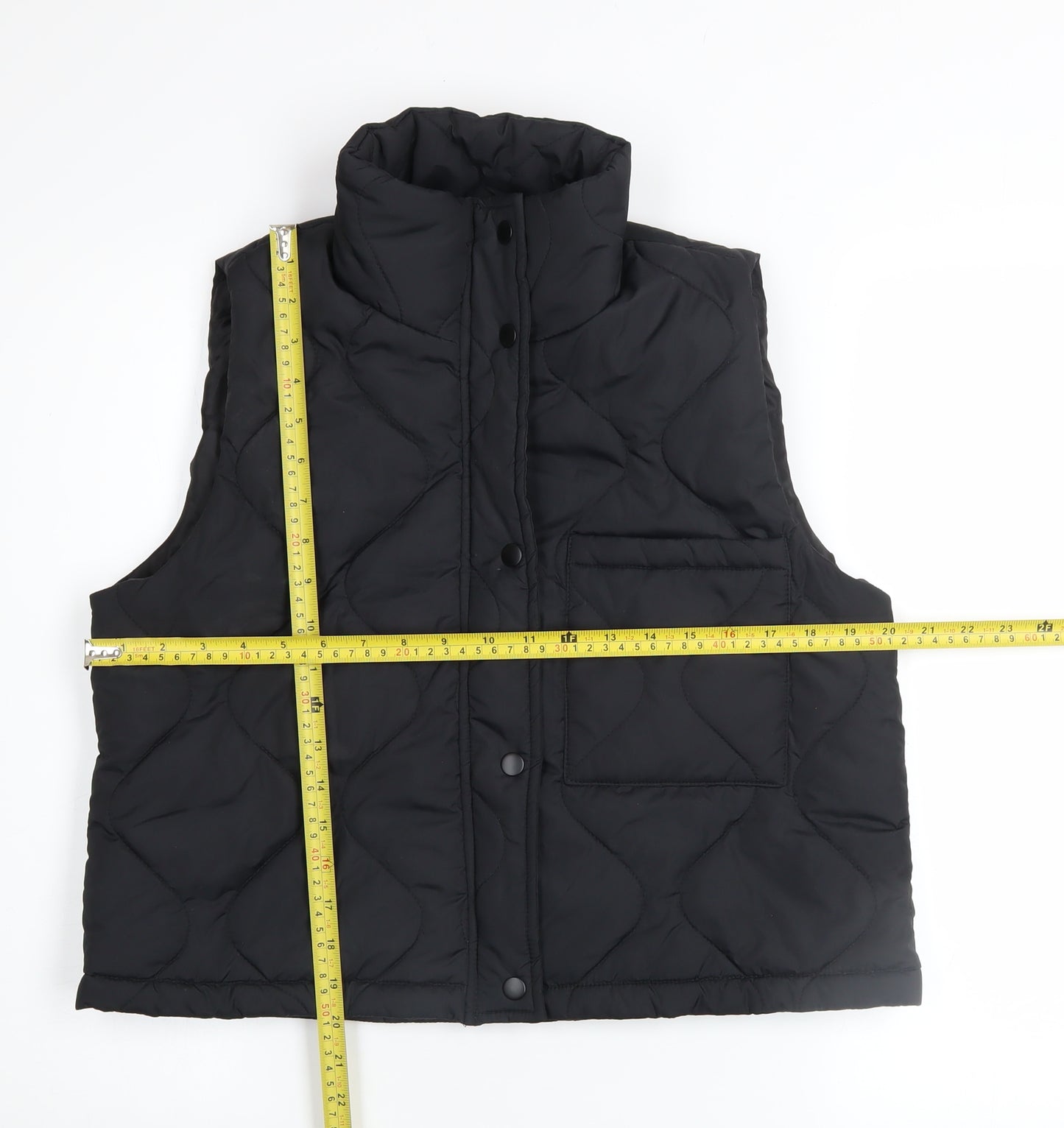 POET ROMANCE Women’s Black Quilted Padded Waistcoat Size 12