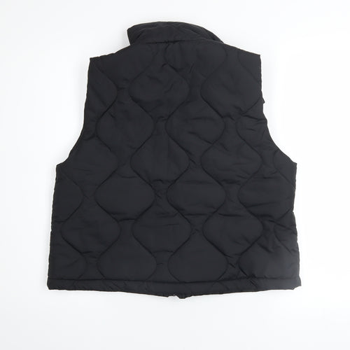 POET ROMANCE Women’s Black Quilted Padded Waistcoat Size 12
