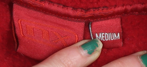 MX Men’s Red Fleece 1/4 Zip Pullover Sweatshirt Medium