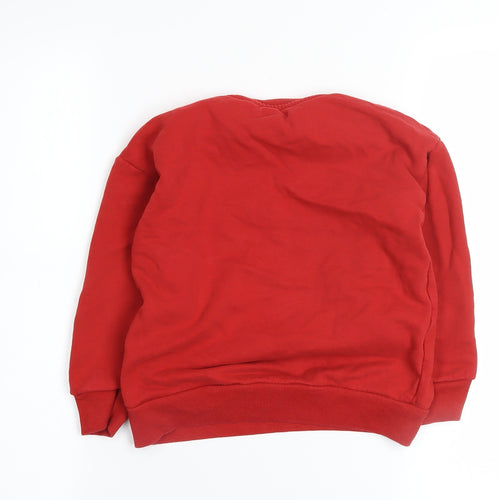 Next Boys Red Reindeer Christmas Sweatshirt 5-6 Years Pullover Fleece