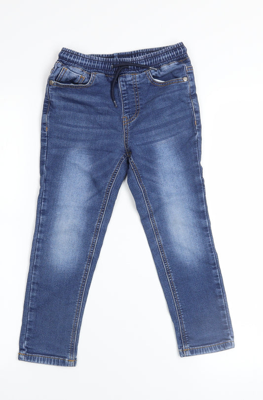 Next Girls Blue Jegging Jeans 6 Years Elastic Waist Stretch Denim