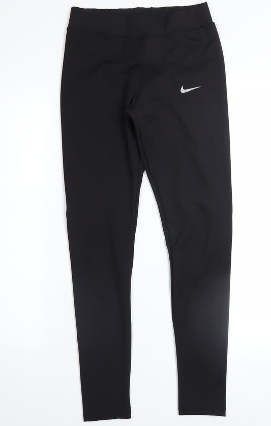 Nike Womens Black Small Leggings Polyester Elastane Ankle Activewear