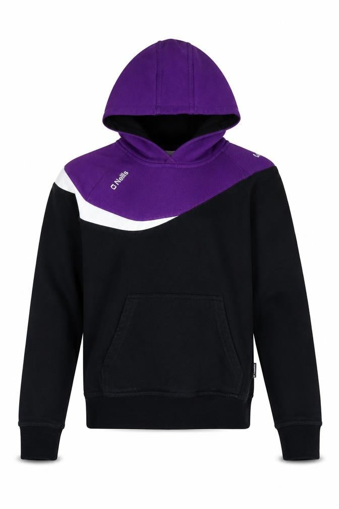 O'Neills Girls Black & Purple Colourblock Pullover Hoodie - 9-10 Years