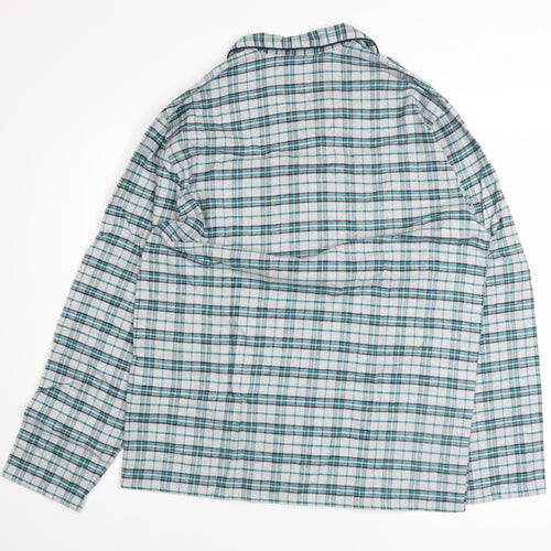Marks and Spencer Mens Grey Check Cotton Flannel Pyjama Top M