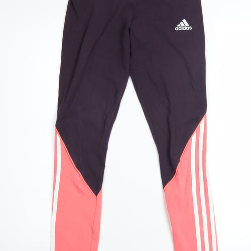 Adidas Womens XS Black Coral AEROREADY Leggings Cotton Blend