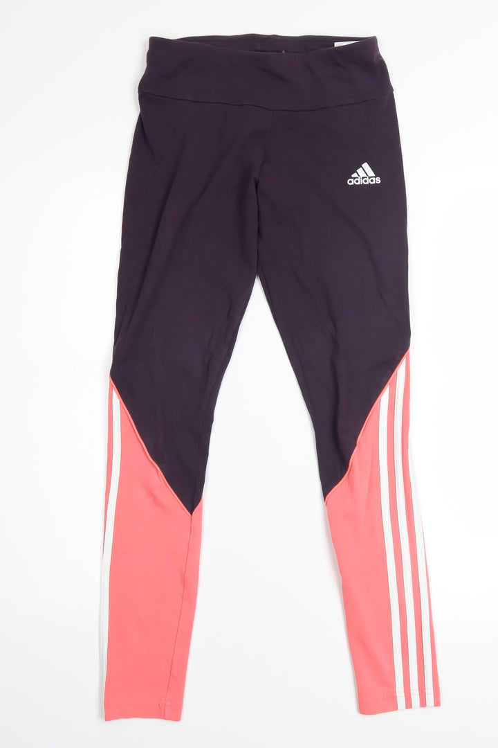 Adidas Womens XS Black Coral AEROREADY Leggings Cotton Blend