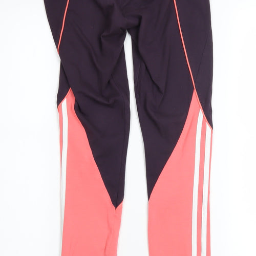 Adidas Womens XS Black Coral AEROREADY Leggings Cotton Blend