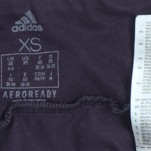 Adidas Womens XS Black Coral AEROREADY Leggings Cotton Blend