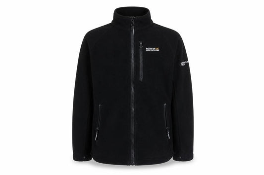 Front view of Regatta boys’ black fleece full zip sweatshirt 11-12 years outdoor jacket
