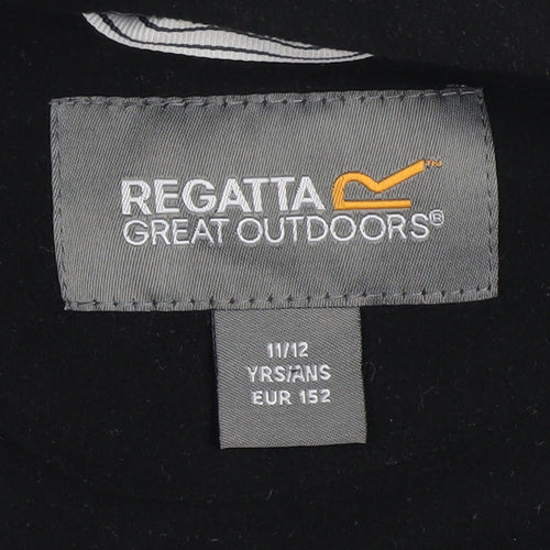 Regatta Boys Black Fleece Full Zip Sweatshirt 11-12 Years Outdoor Jacket