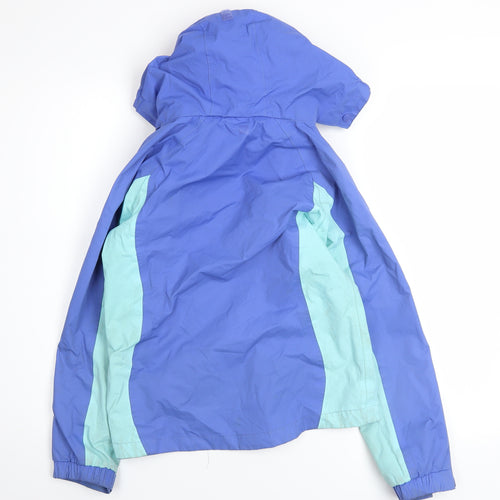 Mountain Warehouse Girls Blue Waterproof Hooded Rain Coat Jacket 9-10 Years
