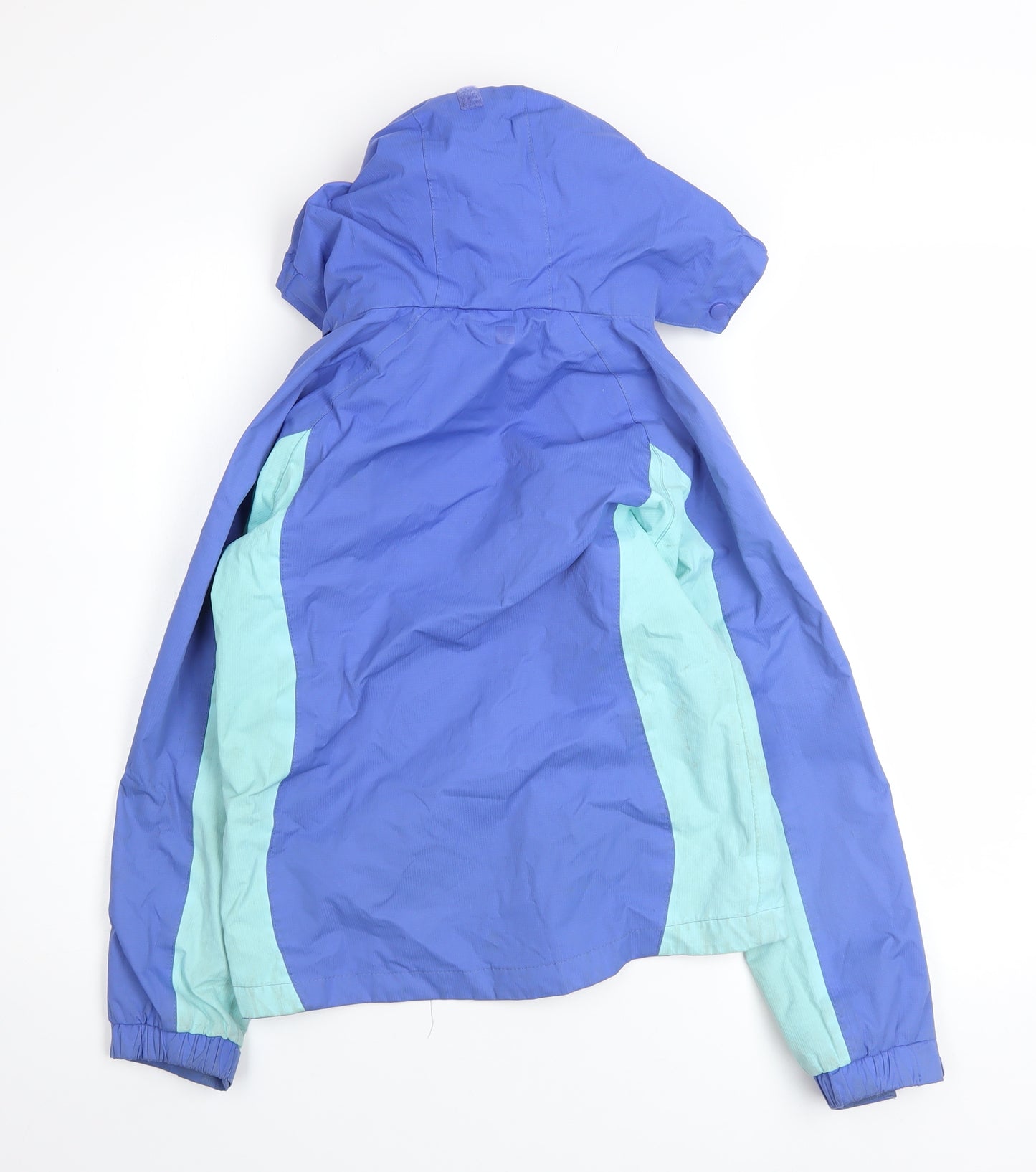 Mountain Warehouse Girls Blue Waterproof Hooded Rain Coat Jacket 9-10 Years