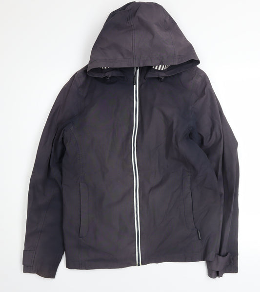 Seasalt Cornwall Womens Blue Waterproof Hooded Rain Jacket Size 12