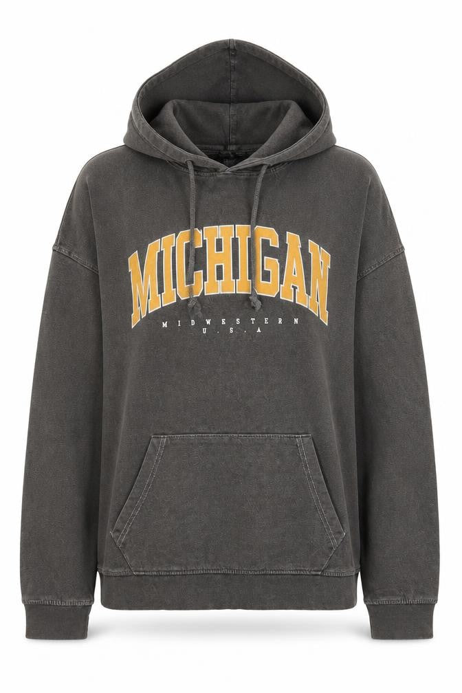 Missguided Women’s Grey Michigan Hoodie UK 8 Cotton Blend Pullover