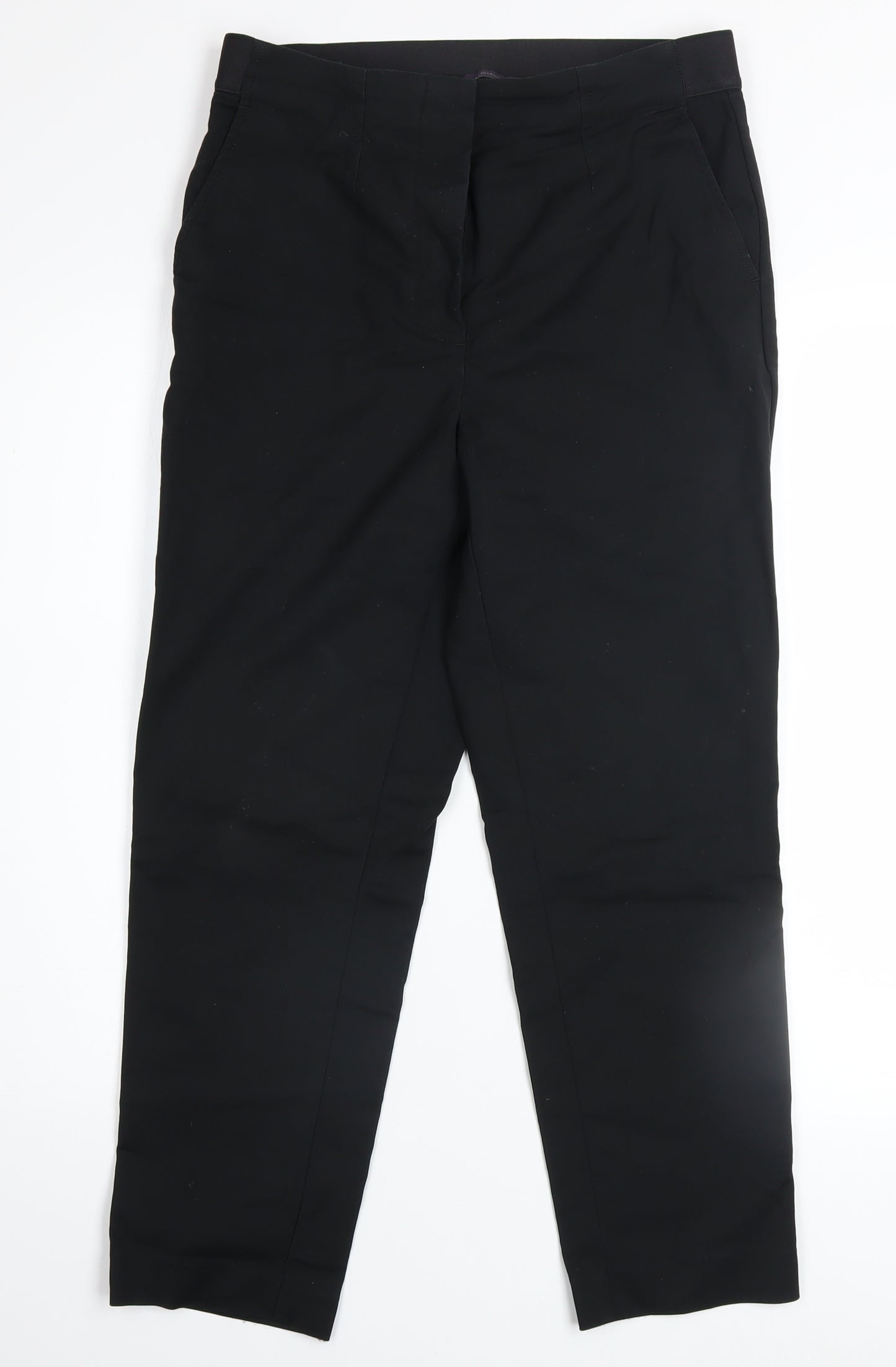 Marks and Spencer Women's Black Slim Fit Twill Trousers Size 10