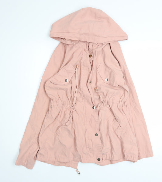 TEMT Women Pink Hooded Anorak Jacket Size 12 Lightweight