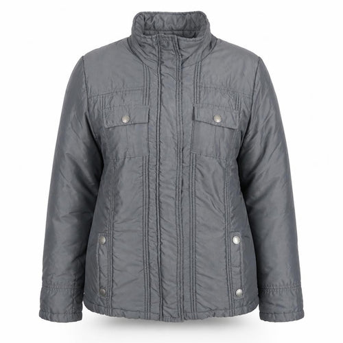 Debenhams Women’s Grey Size 14 Mid-Length Quilted Full Zip Jacket