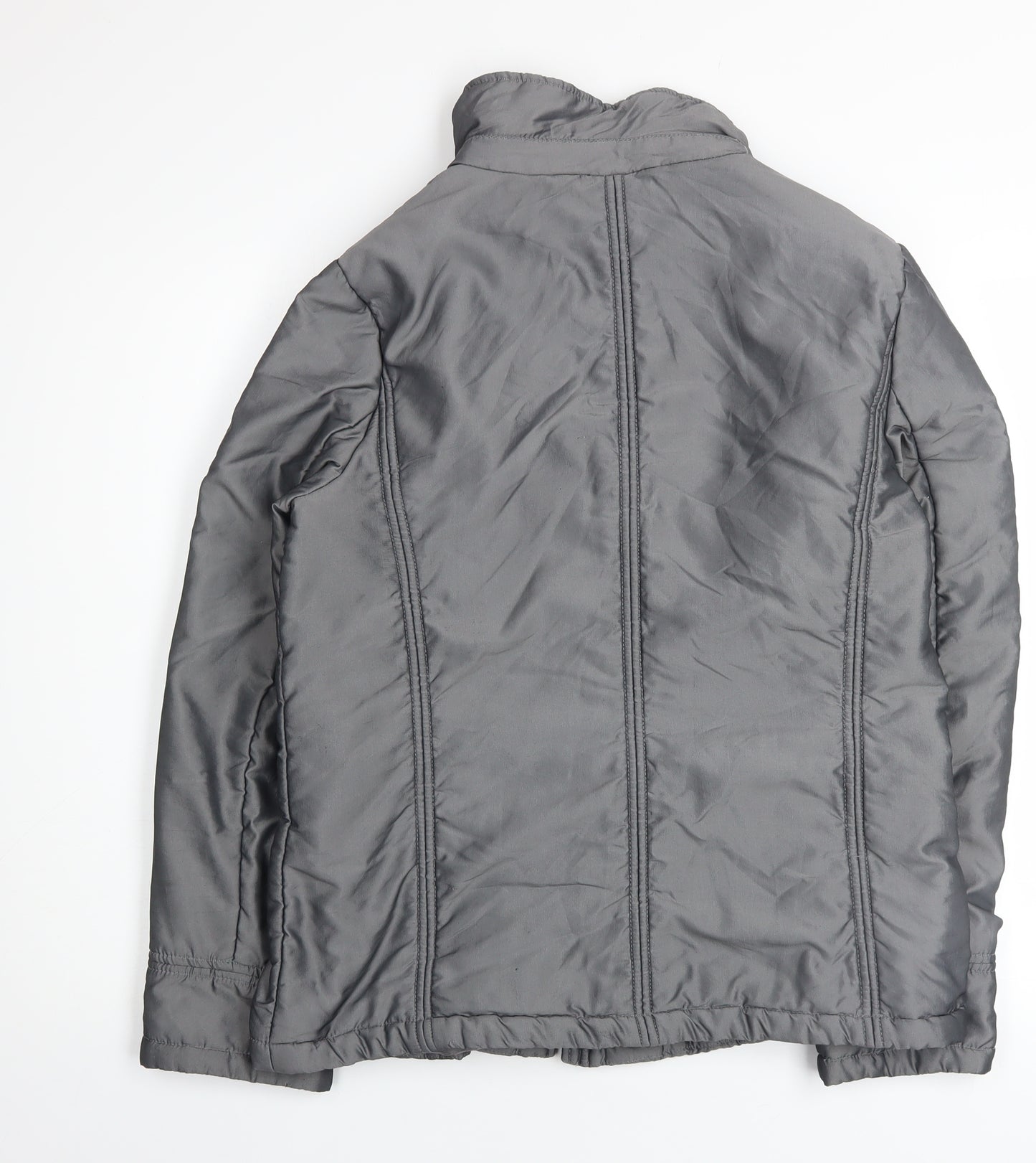 Debenhams Women’s Grey Size 14 Mid-Length Quilted Full Zip Jacket