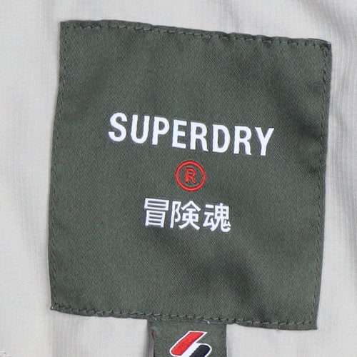 Superdry Men's Beige Bomber Jacket Size M Polyester Zip Casual