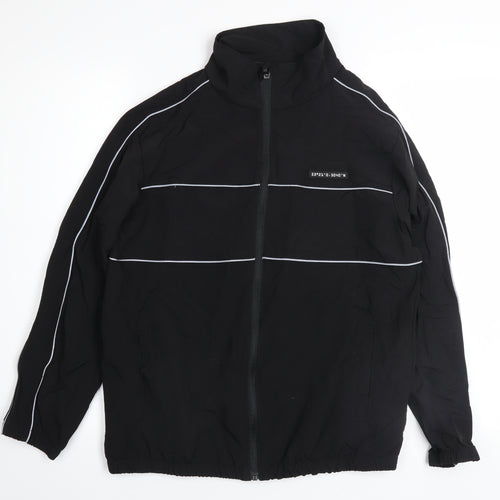 Primark Boys Black 12-13 Years Track Jacket Full Zip Lightweight